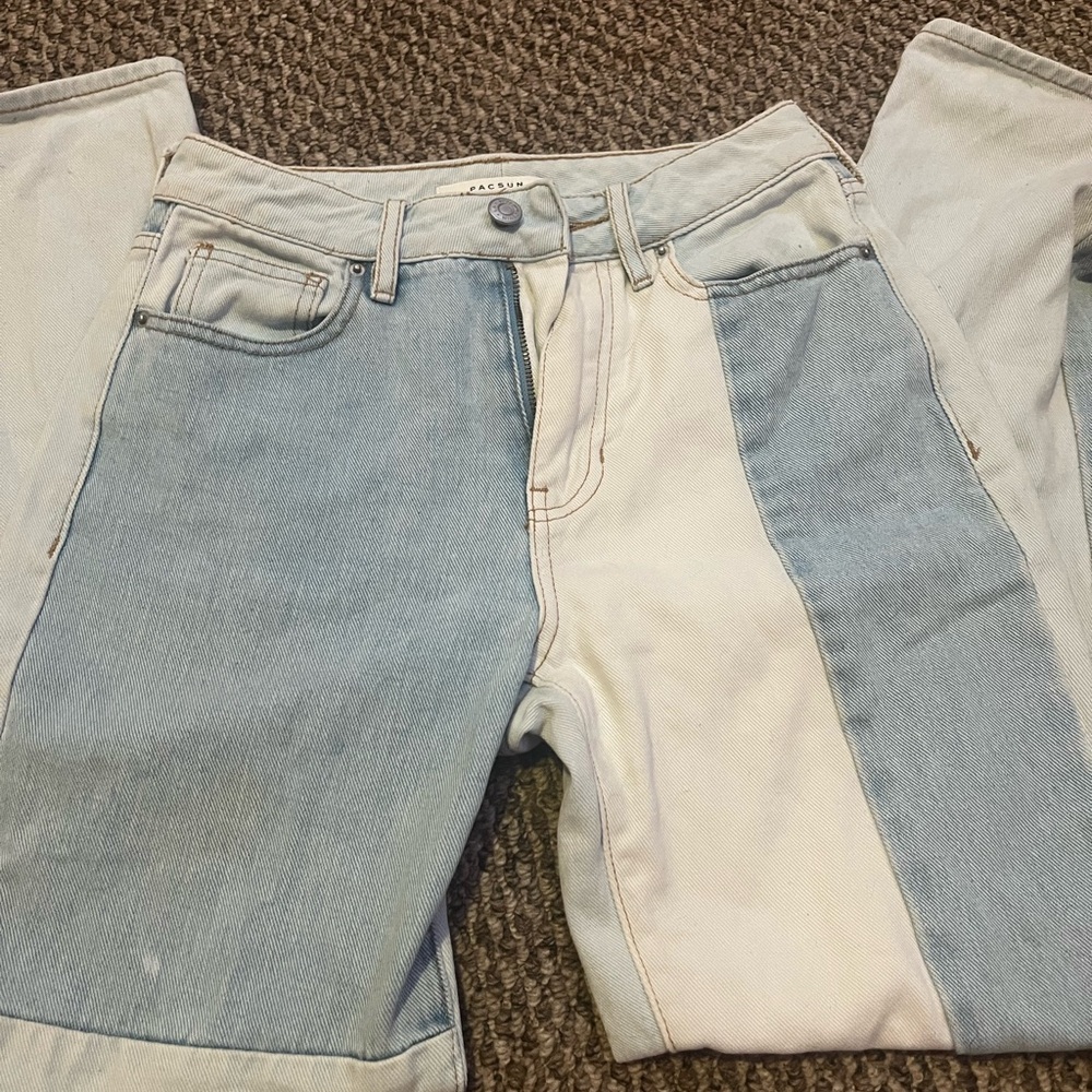 PacSun Hopper Patch Blue Mom Jeans
